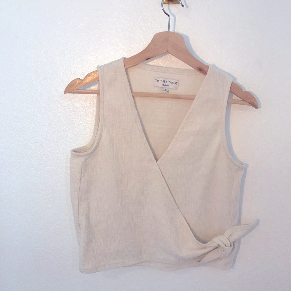 Madewell Sweet Dahlia Wrap Top White Small
